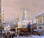 Воскресный базар в Рыбинске. Холст, масло 58 х 60 см. 2000 