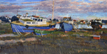 Соловецкие берега. Бумага, акварель, белила 20,5 х 39,5 см. 2017